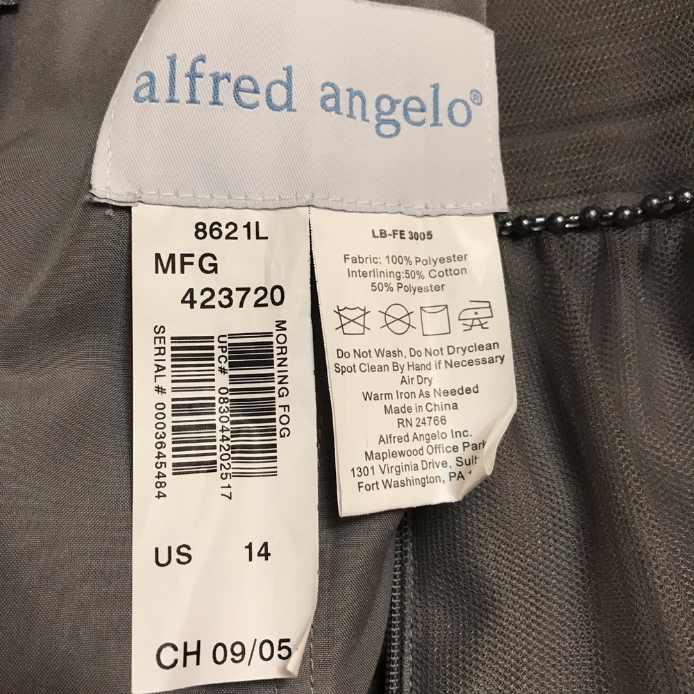 Alfred Angelo Strapless Gray Prom Bridesmaid Dress - Picture 8 of 8
